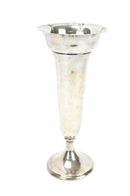 Antique Art Deco Sterling Silver Petal Form Vase