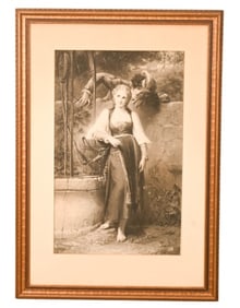 Herman Eichens Antique Engraving The Speaking Well