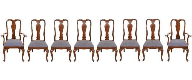 8 Chippendale Style Carved Mahogany Dining Chairs