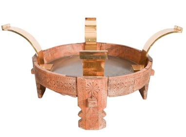Antique Indian Hand Carved Chakki Table Base