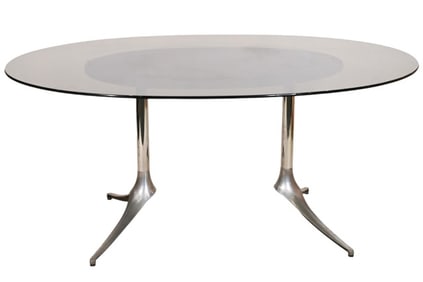 Howell Modern Space Age Smoked Glass Dining Table