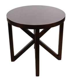 Mid Century Espresso Asterisk Base Round End Table