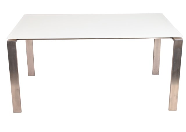 Rand Glass Top Dining Table Stainless Steel Base (1 of 11)