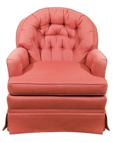 Custom Tufted Upholstered Swivel Chair: Custom Tufted Upholstered Swivel Chair.Measures 32 inches x 30 inches x 30 inches seat height 17 inches.