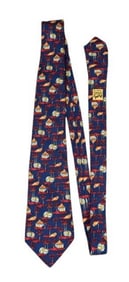 Hermes France Men's Silk Tie Tropical Pattern