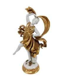Dresden Porcelain Dancing Figurine with Gold Gilt