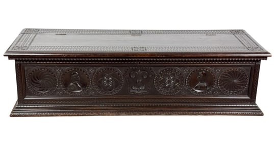 Italian Renaissance Hand Carved Marriage Chest