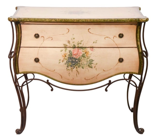 Hand Painted Wrought Iron Framed French Commode (1 of 10)