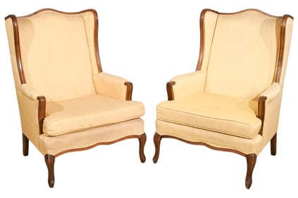 2 French Rococo Style Carved Upholstered Chairs
