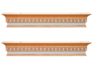 Pair Classic Custom Painted Gilt Valances