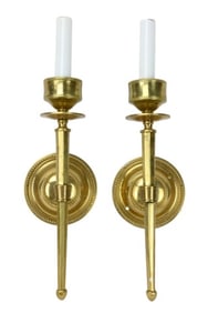 Pair Gilt Bronze Regency Single Light Sconces
