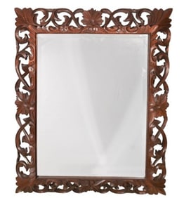 French Provencal Heavily Carved Wall Mirror
