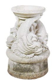 Signed Dolphin Architectural Salvage Pedestal