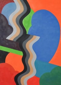 After Mohamed Melehi Acrylic Wave Painting