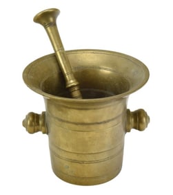 Antique 19th C Bronze Morter & Pestle