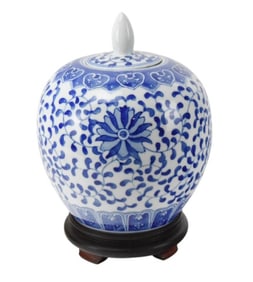Chinese Blue and White Ceramic Ginger Jar