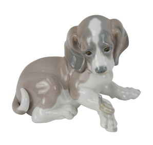 Vintage Lladro Porcelain Large Beagle Dog Statue