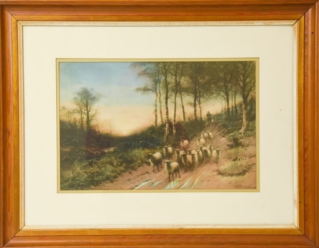 Antique R. F. McIntyre Shepherd Color Oleograph (1 of 9)