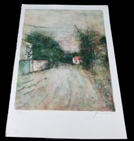 Bernard Gantner Signed Colored Lithograph