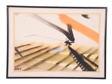 Signed 1967 Abstract Watercolor Painting