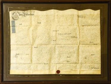 Antique Hand Written Indenture with Wax Seal