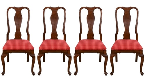 4 Regency Style Carved Upholstered Chairs