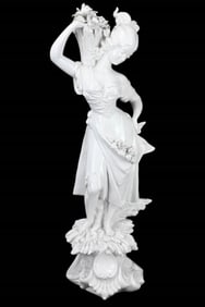 Italian Porcelain Blanc de Chine Floor Statue