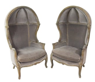 Pair Contemporary Versailles Style Canopy Chairs