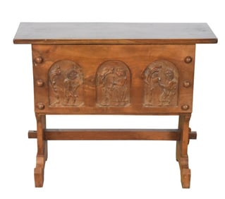 Elizabethan Style Carved Oak Jointed Storage Box