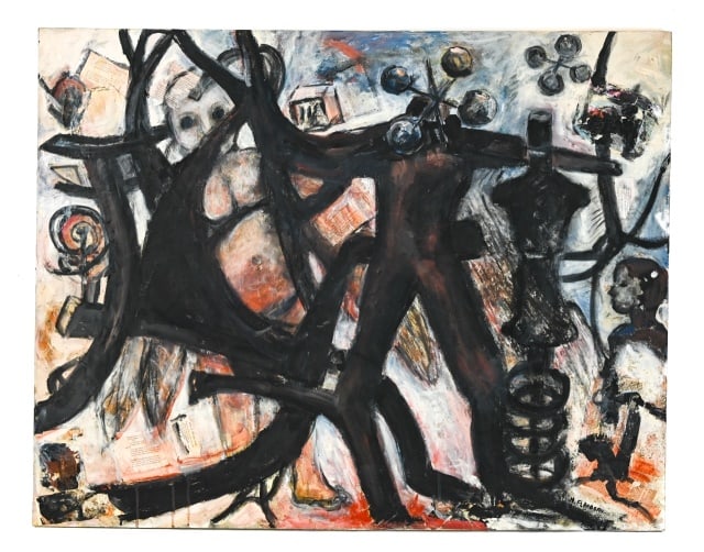 Norma Flanagan Signed Abstract Oil Painting (1 of 10)