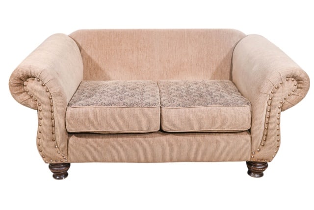 Custom Upholstered Velour Love Seat (1 of 15)