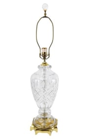Vintage Clear Cut Glass Urn Table Lamp
