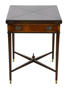 Antique Edwardian Inlaid Envelope Card Table