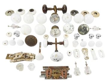 Assortment Antique Door Handles & Hardware