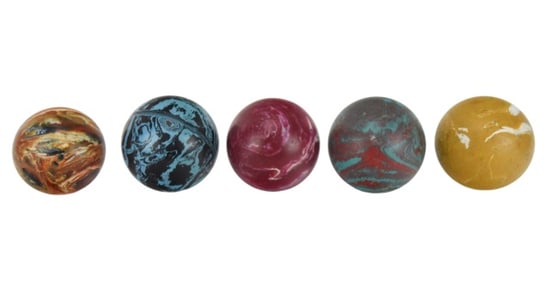 5 Vintage Duck Pin Bowling Balls