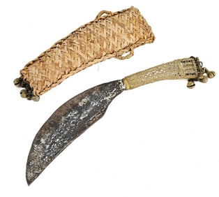 Antique Sangi Dagger with Rattan Scabbard