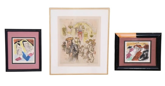 3 Ira Moskowitz Signed Engravings Rabbi Portraits