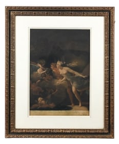 Fred Miller Antique Color Print Fountain of Love