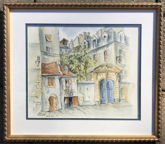 Betty Guy Signed Watercolor Painting of Paris