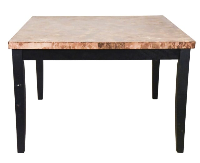 Custom Made Tile Top Table with Wood Base: Custom Made Tile Top Table with Wood Base. Legs could use touch up.Measures 36 inches x 54 inches square.