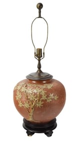 Japanese Shigaraki Ware Ginger Jar Form Table Lamp