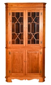 Antique Georgian Style Mahogany Corner Cabinet