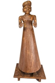 Antique Hand Carved 21" Indo Persian Goddess