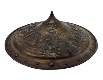 Renaissance Style Round Embossed Metal Shield