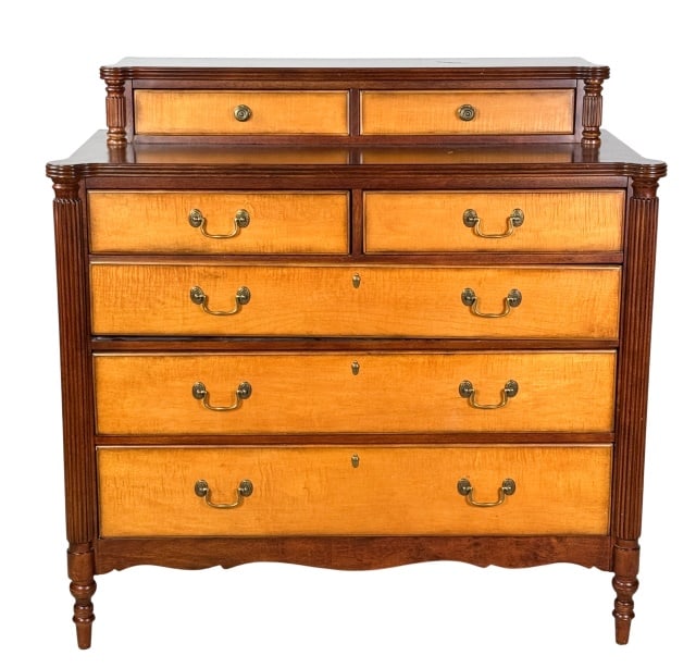 Basset Tiger Maple Dresser Chest of Drawers (1 of 7)