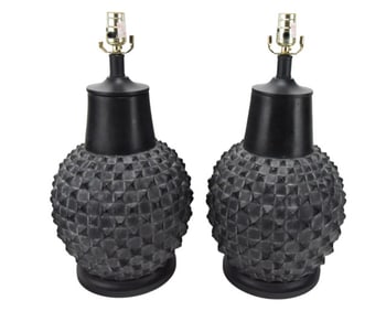 The Currey And Company Terracotta and Wood Lamps