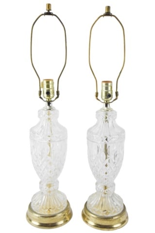 Pair Pressed Glass Vase Form Lamps (1 of 11)