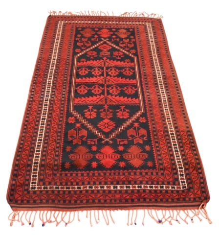 Vintage Wool Tribal Area Rug: Vintage Wool Tribal Area Rug.Measures 40 inches x 80 inches