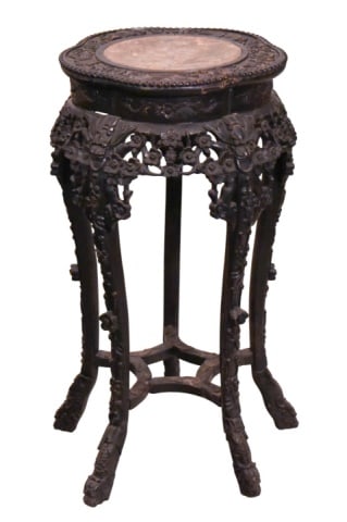 Antique Chinese Hand Carved Marble Pedestal: Antique Chinese Hand Carved Marble Pedestal. Measures 33 inches x 19 inches.