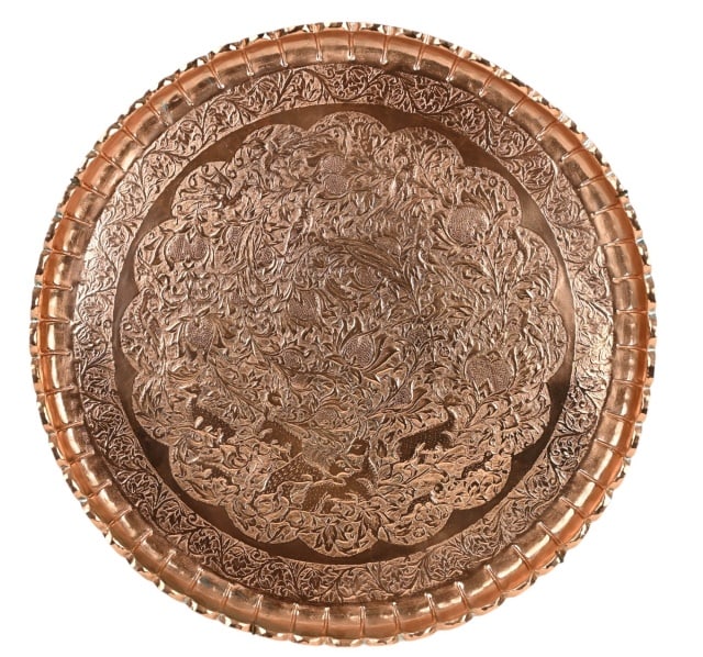 Indo Persian Style Copper Tone Wall Reposse Plaque (1 of 11)